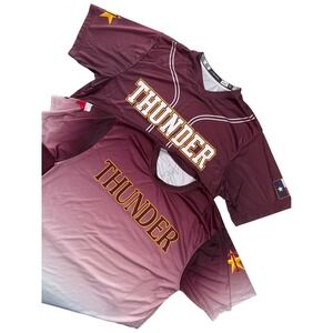 Thunder BaseballJersey Lot XL Champro V-Neck HollowayOmbre PerformanceTee Maroon